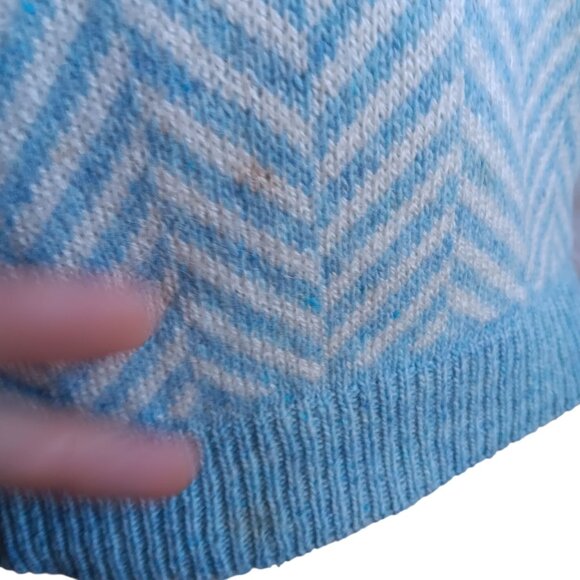 Small Vintage Sweater Vest Chevron JC Penney Sleeveless Knit Blue/White Womens - Picture 5 of 8